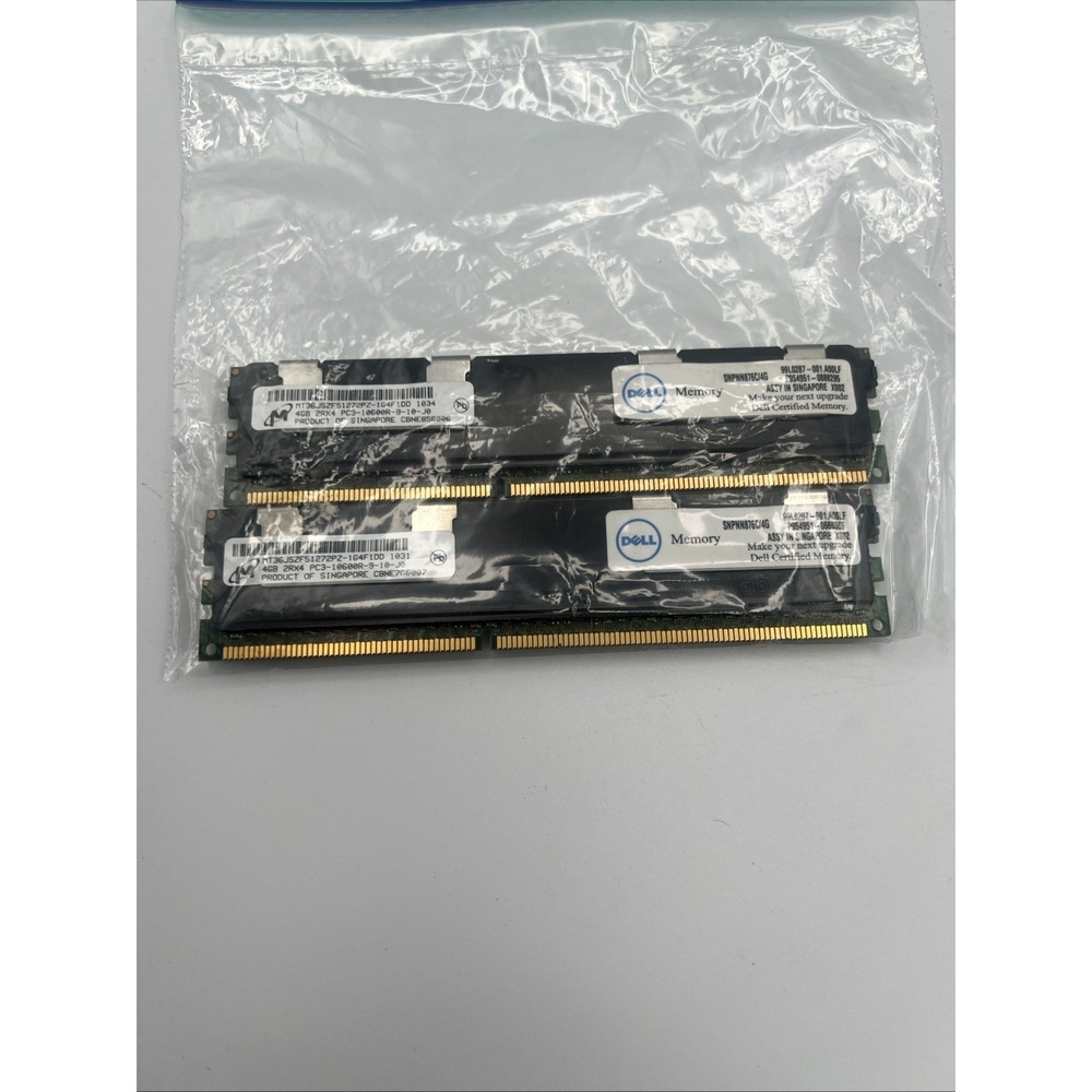 Micron 8GB 2x 4GB PC3-10600 DDR3-1333MHz ECC Registered MT36JSZF51272PZ-1G4G1HG